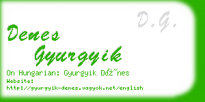 denes gyurgyik business card